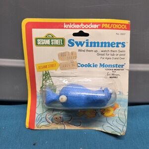 1978 Sesame Street Swimmers Wind Up Cookie Monster 3.5” Figure Knickerbocker